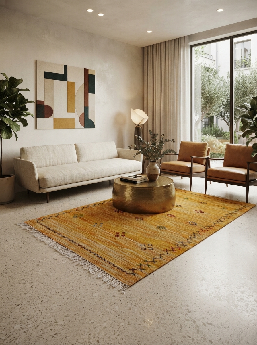 Tapis berbère marocain Akhenif fait main - vue 2