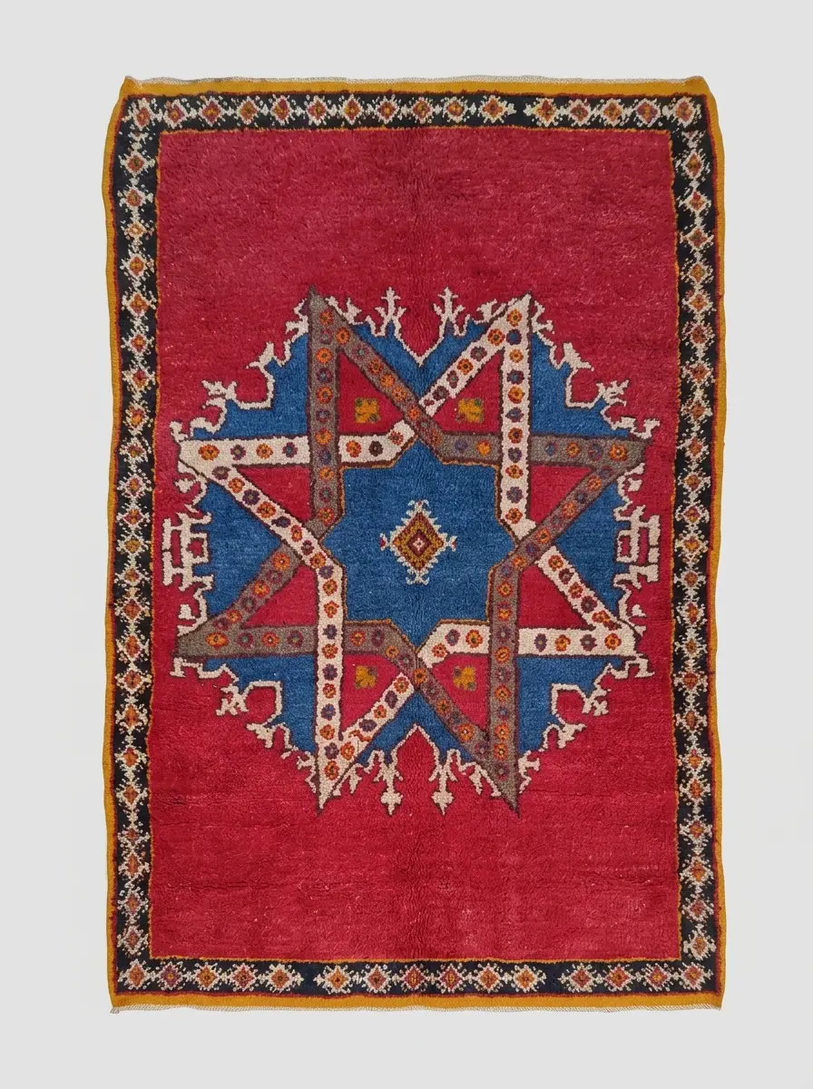Tapis berbère marocain Ouaouzguite fait main - vue 3
